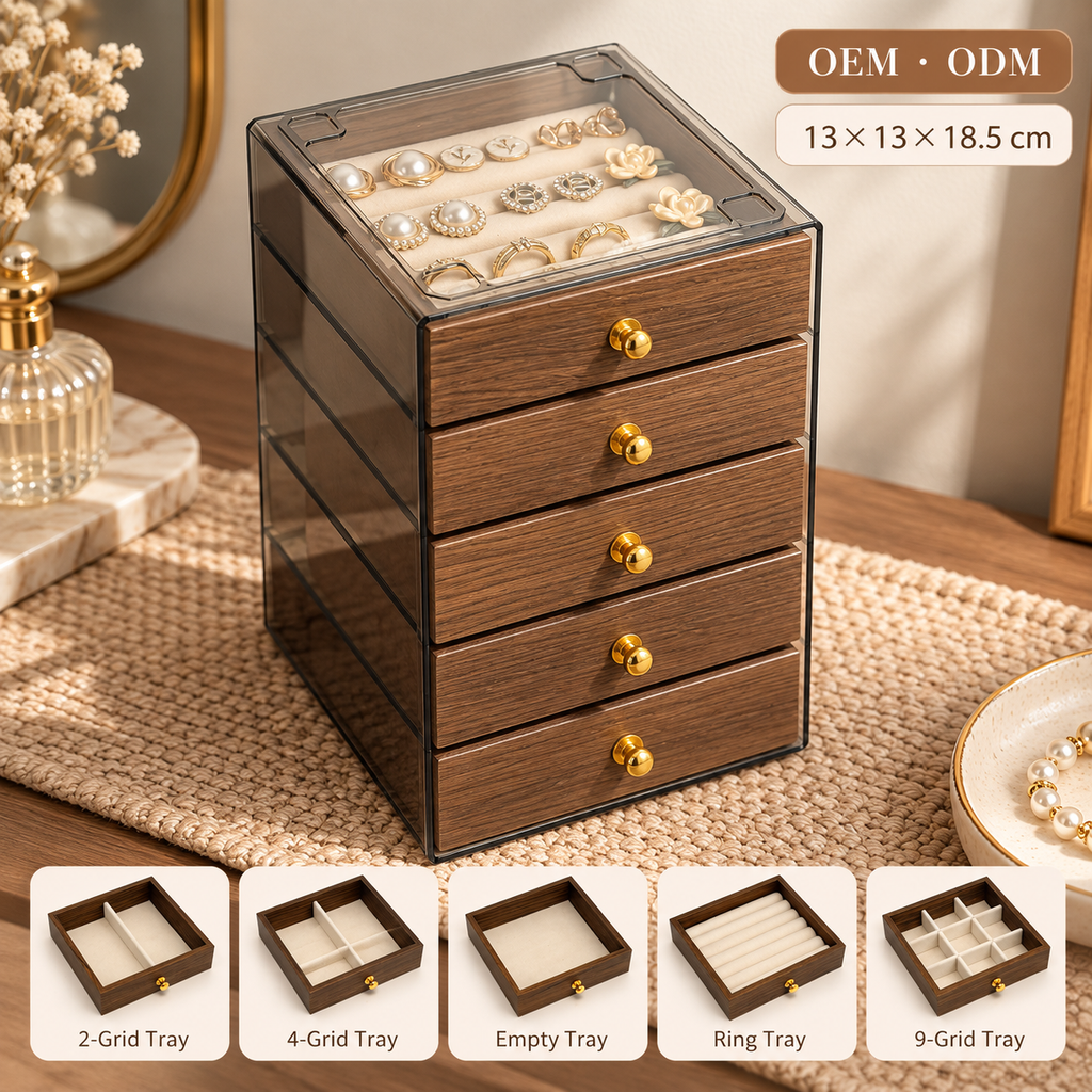 narrow walnut shelf
5 tier wooden rack
cosmetic storage shelf
vanity organizer narrow
wood bathroom shelf