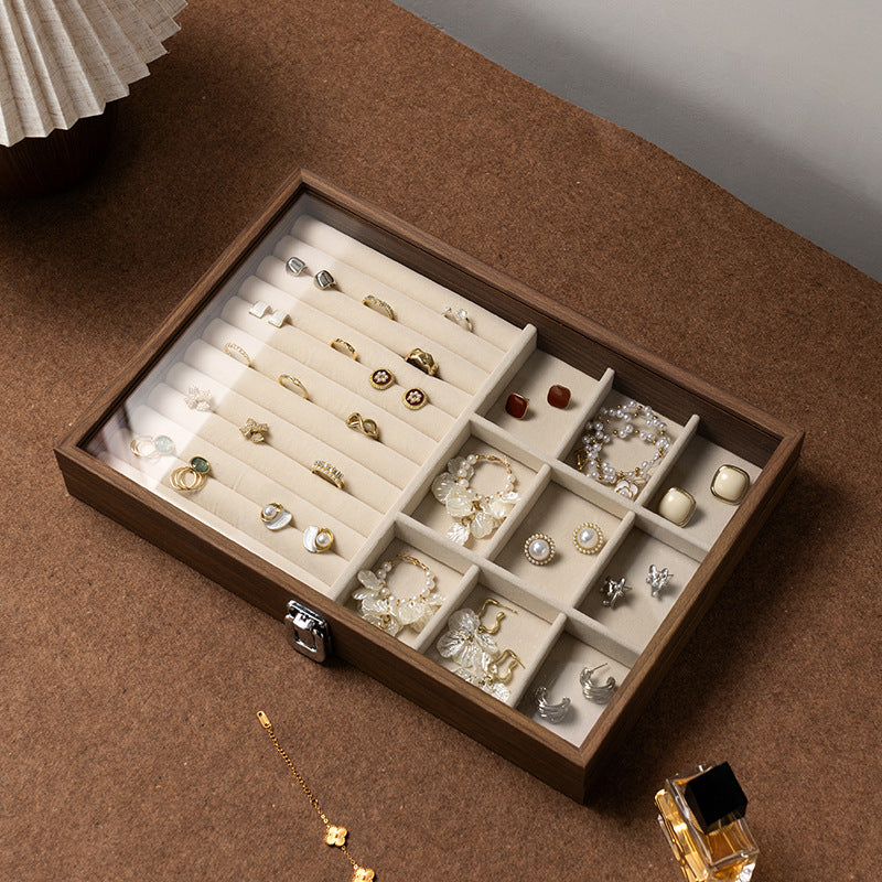 large wooden jewelry box
jewelry box with lock
walnut jewelry organizer
velvet jewelry case
jewelry storage box gift