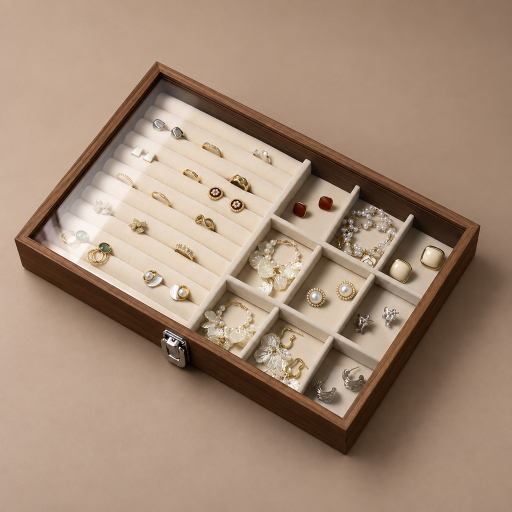 large wooden jewelry box
jewelry box with lock
walnut jewelry organizer
velvet jewelry case
jewelry storage box gift