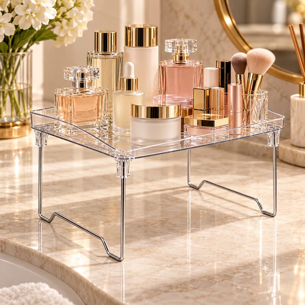 foldable corner shelf
metal frame storage rack
clear corner organizer
bathroom corner shelf
folding corner rack