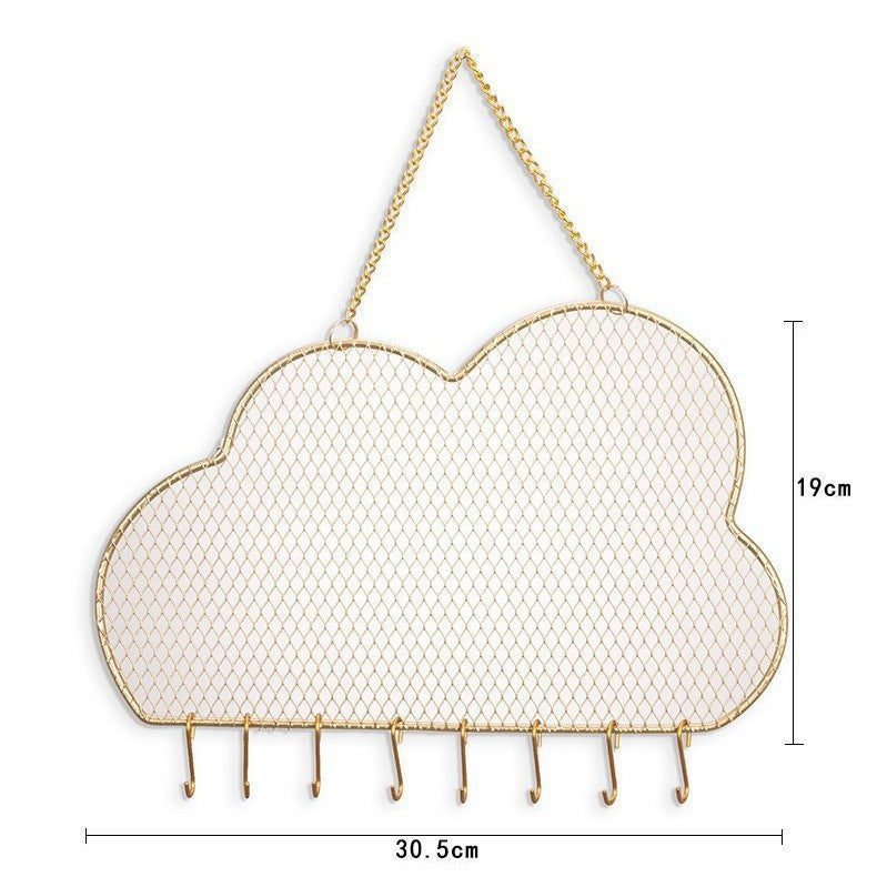 cloud wall mounted jewelry organizer
gold wire mesh earring holder
necklace hook wall display rack
nordic jewelry hanger
wholesale wall jewelry organizer
