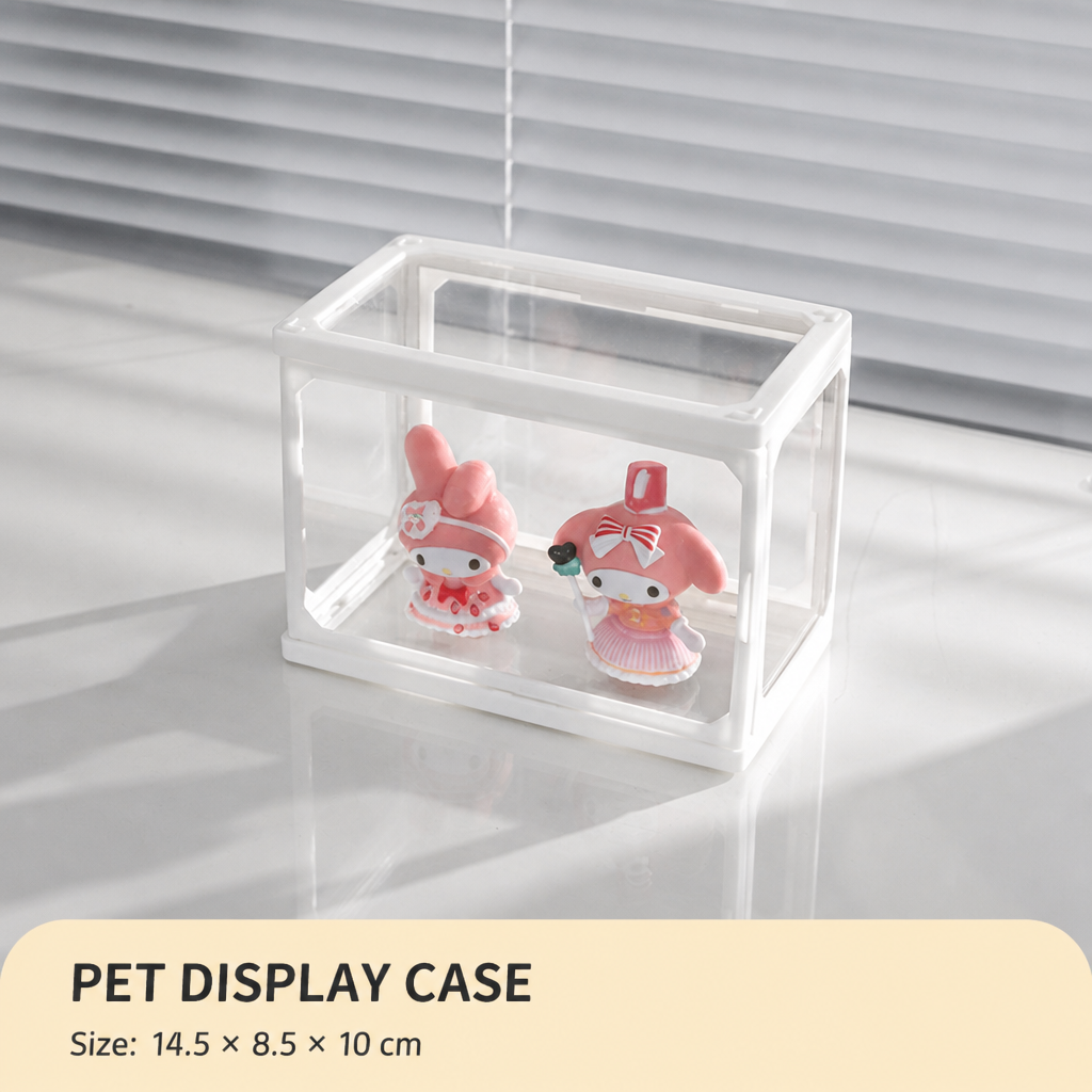 Acrylic Blind Box Display Case with , Dustproof Transparent Figure Storage Box, Mini Collectibles Display Organizer for POP MART, Desktop Decoration