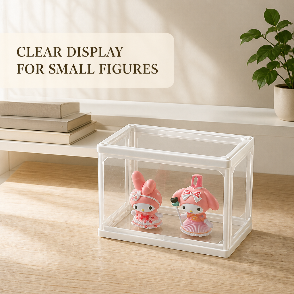 Acrylic Blind Box Display Case with , Dustproof Transparent Figure Storage Box, Mini Collectibles Display Organizer for POP MART, Desktop Decoration