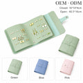 PU Leather Portable Waterproof Earring Organizer Bag, 42 Pairs Stud Earring Storage Pouch, Travel Jewelry Accessories Holder
