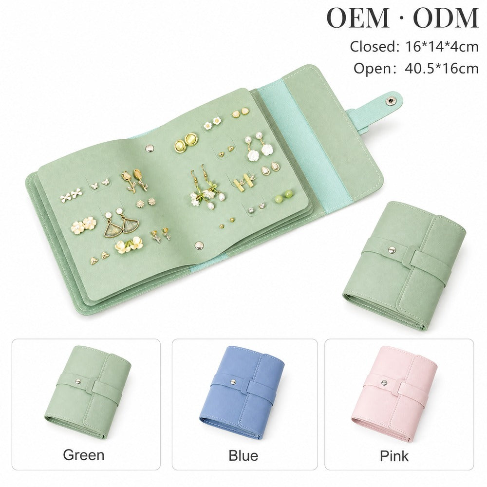 PU Leather Portable Waterproof Earring Organizer Bag, 42 Pairs Stud Earring Storage Pouch, Travel Jewelry Accessories Holder
