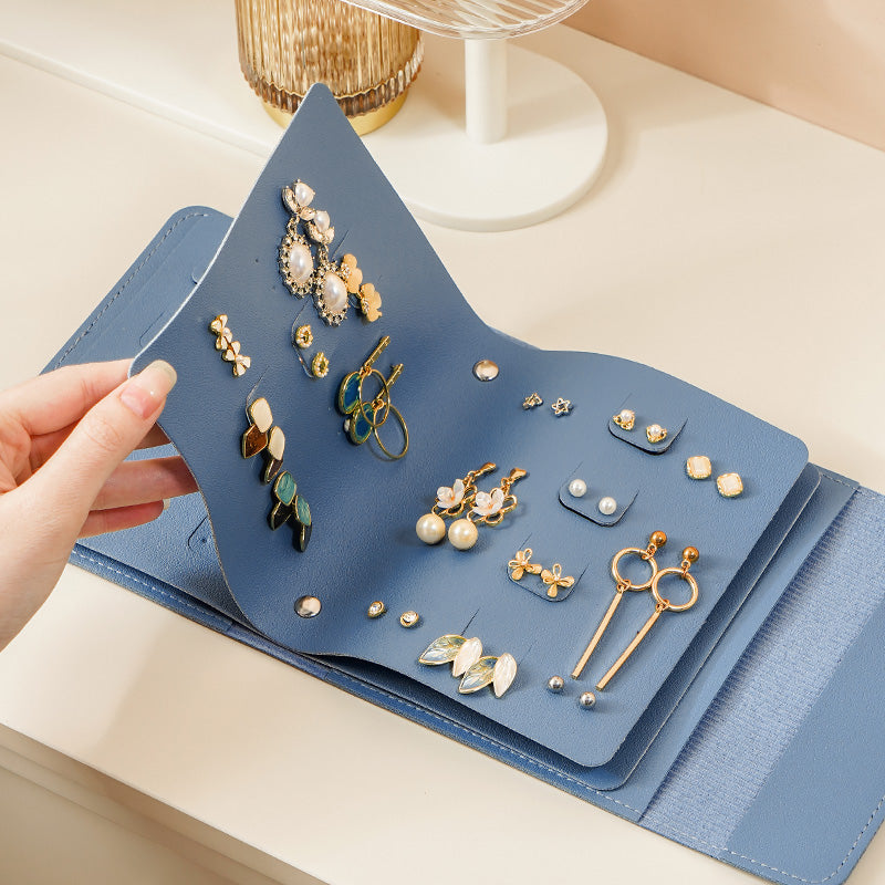 PU Leather Portable Waterproof Earring Organizer Bag, 42 Pairs Stud Earring Storage Pouch, Travel Jewelry Accessories Holder
