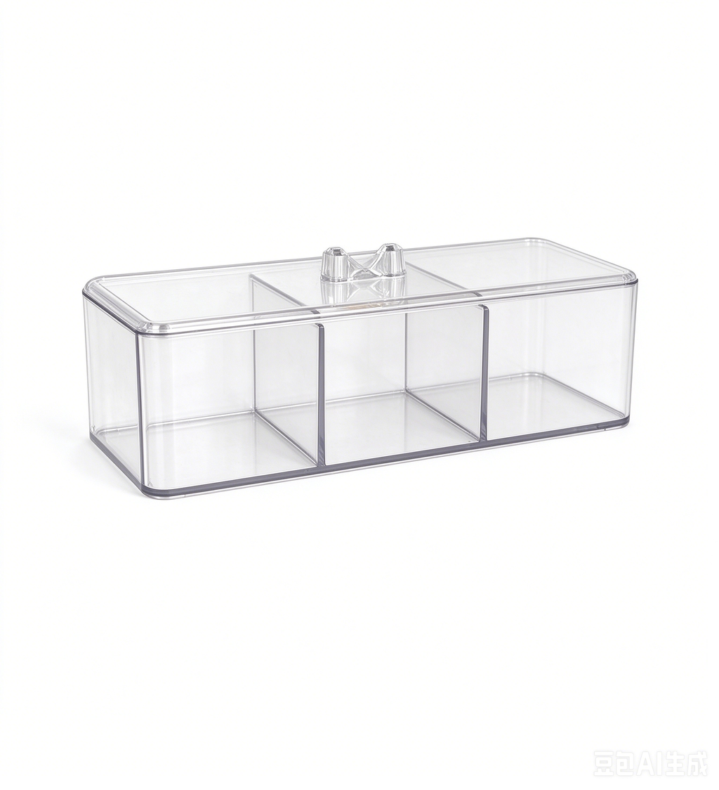 Clear 3-Compartment Wall Mounted Storage Rack with Lid, Transparent PET Hanging Organizer for Bathroom Kitchen