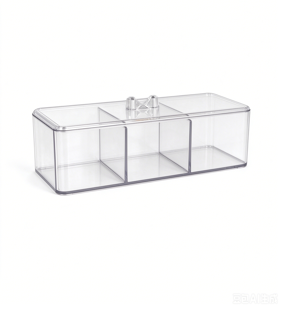 Clear 3-Compartment Wall Mounted Storage Rack with Lid, Transparent PET Hanging Organizer for Bathroom Kitchen
