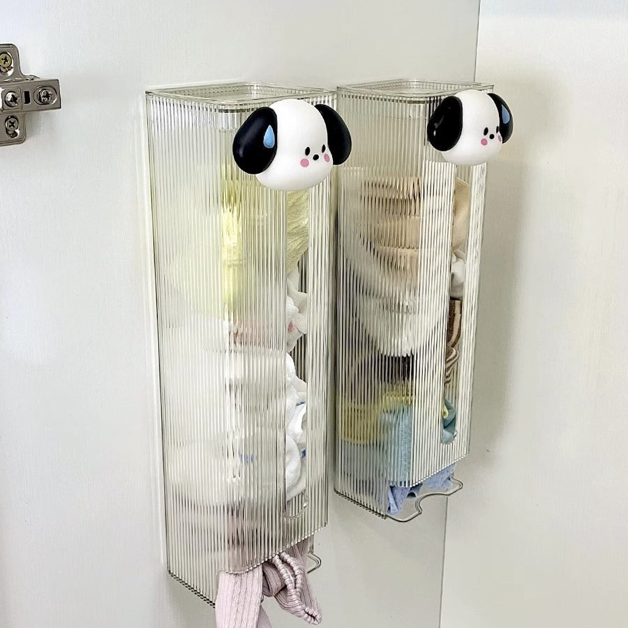 Clear Wall Mounted Hanging Storage Box, Transparent PET Wall Organizer Bin for Bathroom Kitchen Bedroom