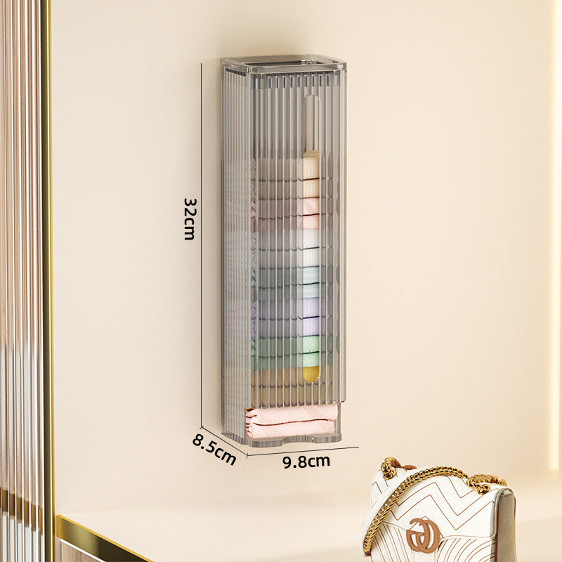 Clear Wall Mounted Hanging Storage Box, Transparent PET Wall Organizer Bin for Bathroom Kitchen Bedroom