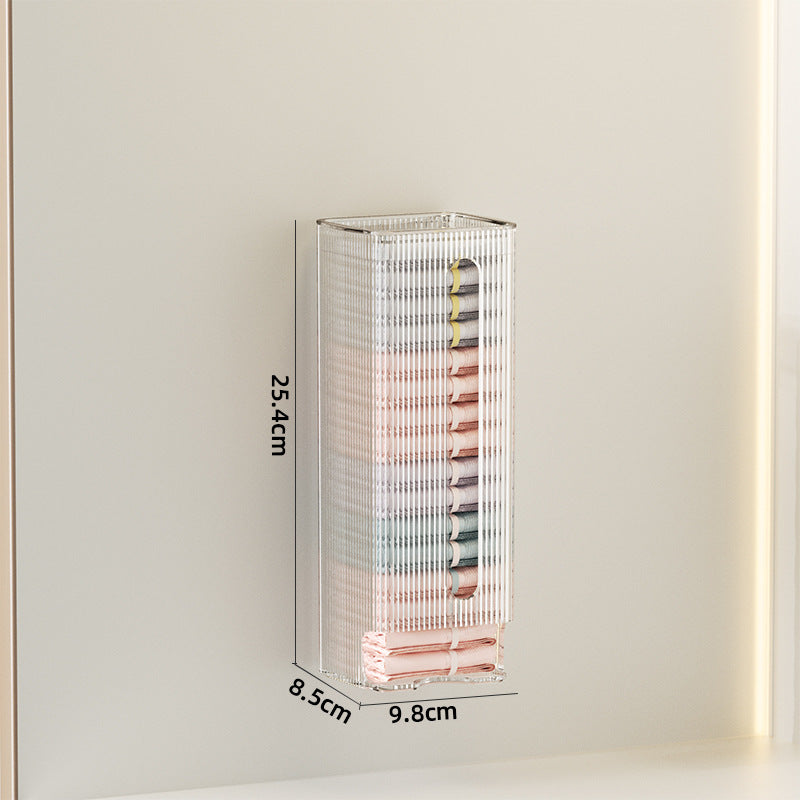 Clear Wall Mounted Hanging Storage Box, Small Transparent PET Wall Organizer Bin for Bathroom Kitchen Bedroom