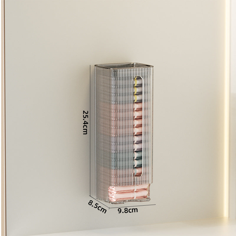 Clear Wall Mounted Hanging Storage Box, Small Transparent PET Wall Organizer Bin for Bathroom Kitchen Bedroom