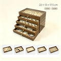 Walnut Wood Finish 5-tier Jewelry Organizer with Acrylic Top, Wooden Jewelry Box with 5 Drawers for Rings, Earrings, Necklaces & Watches