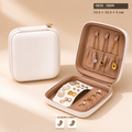 Mini Square PU Leather Jewelry Box, Simple Lightweight Travel Jewelry Organizer Case for Ring Earring Necklace, Gift for Women Girls