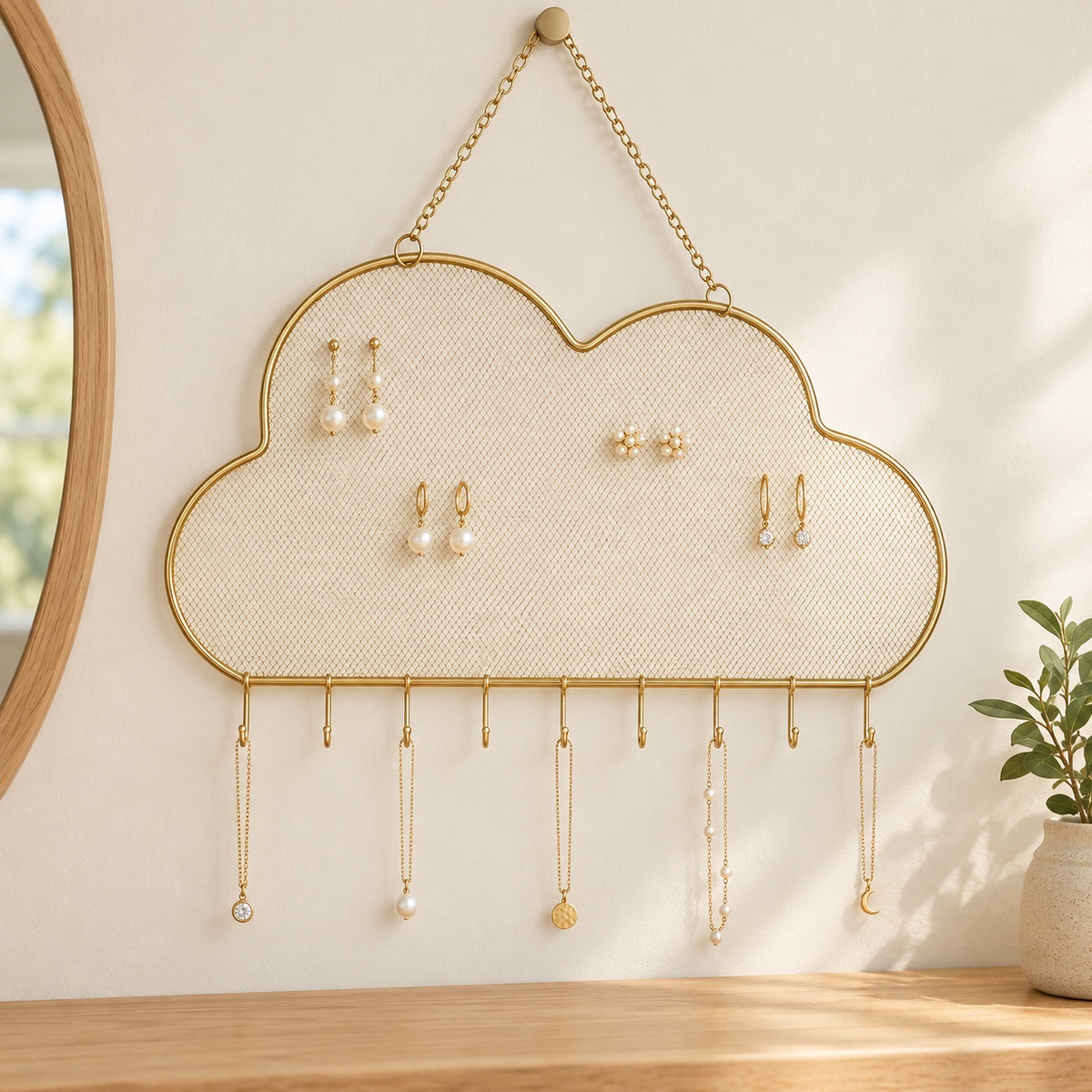 cloud wall mounted fine mesh jewelry organizer
gold earring stud holder
necklace hook wall display rack
nordic jewelry hanger
wholesale wall jewelry organizer
