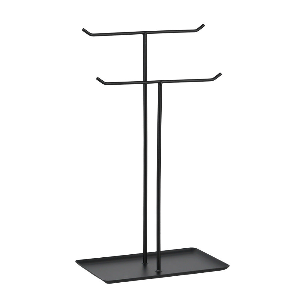 2 tier metal t bar jewelry stand
necklace bracelet holder rack
headband scrunchie organizer
tray base jewelry display
wholesale jewelry stand
