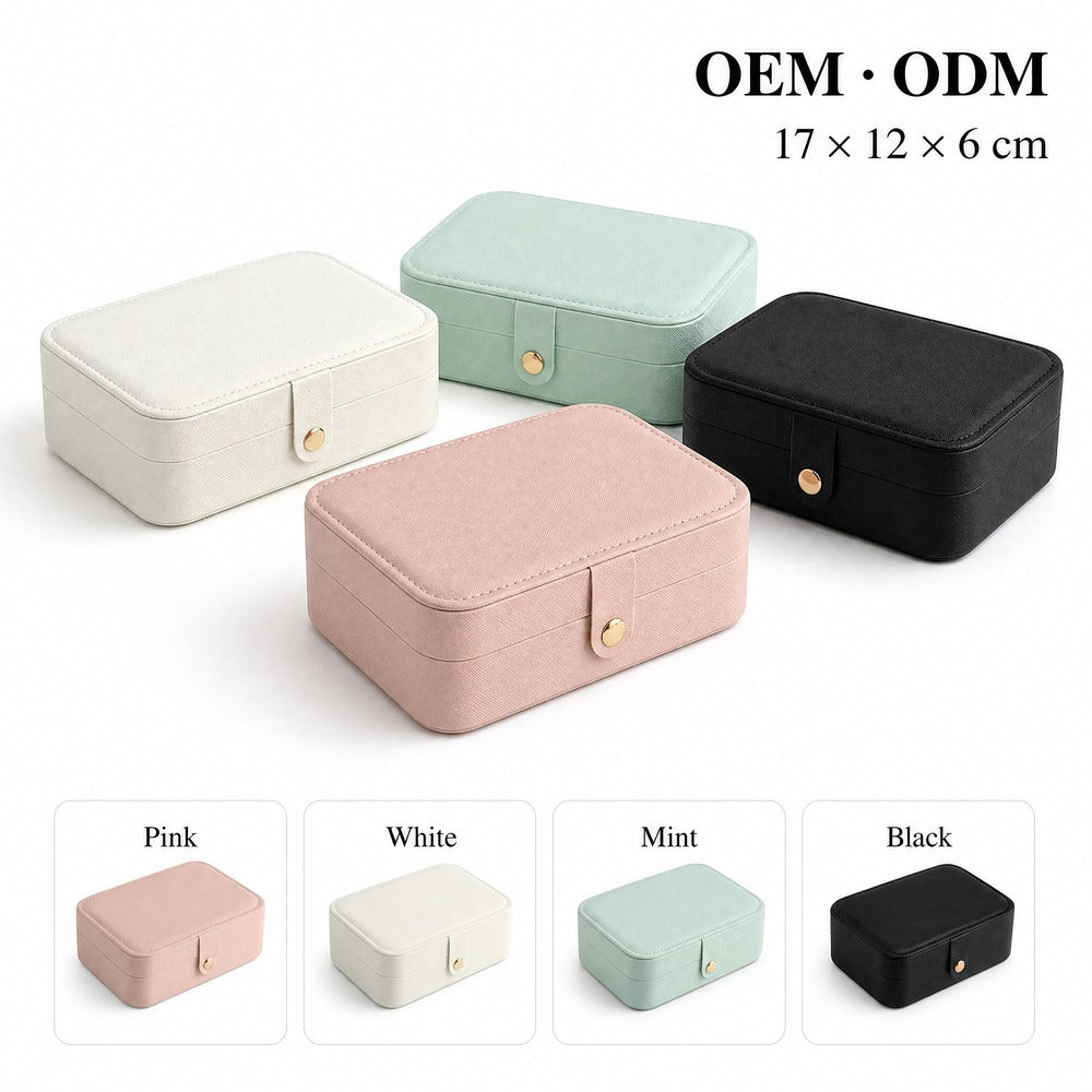 9-Grid PU Leather Jewelry Box, 9 Compartment Jewelry Organizer Case for Ring Earring Necklace, Portable Travel Gift for Women