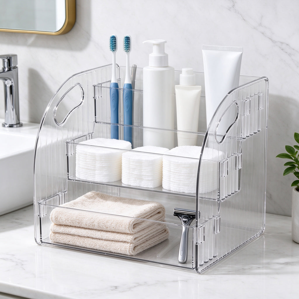 bathroom wall shelf
kitchen wall organizer
clear display stand
acrylic storage rack
wall mounted shelf